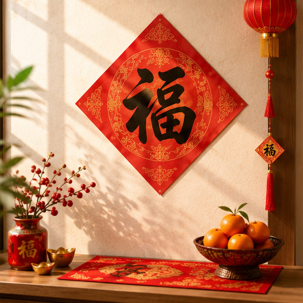 Chinese Calligraphy 手写书法新年祝福家中春节布置