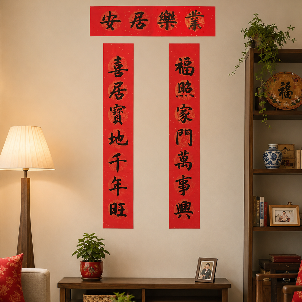 chinese calligraphy malaysia 手写对联 安居乐业